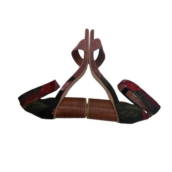 Anthropologie Jeffrey Campbell Pink Floral Block Heeled Sandals Size 7.5 Women’s - Picture 6 of 9